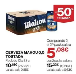 Mahou - Cerveza 0,0 Tostada