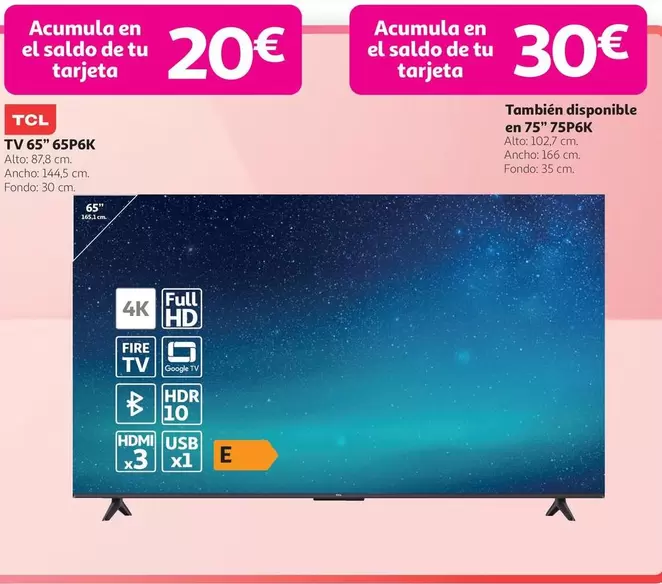 TCL - Tv 65" 65P6K