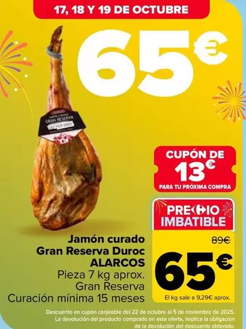 Alarcos - Jamon Curado Gran Reserva Duroc