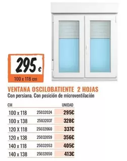 Ventana Oscilobatiente 2 Hojas