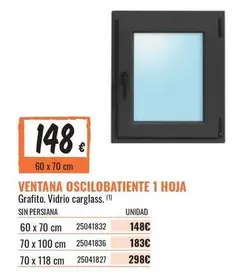 Ventana Oscilobatiente 1 Hoja