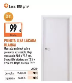 Bm - Puerta Lisa Lacada Blanca
