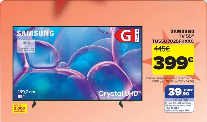 Samsung - Tv 55" TU55U7025FKXXC