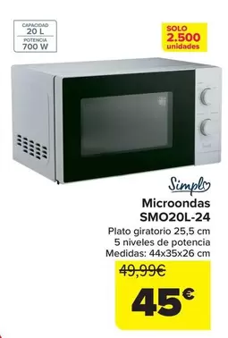 Simply - Microondas SMO20L-24