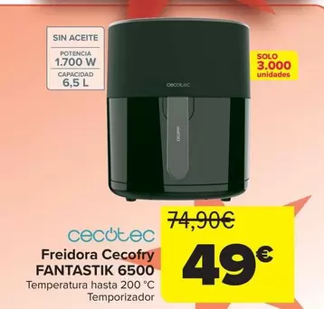 Cecotec - Freidora Cecofry Fantastik 6500