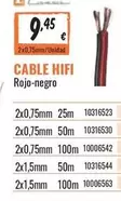 Cable Hifi Rojo-negro