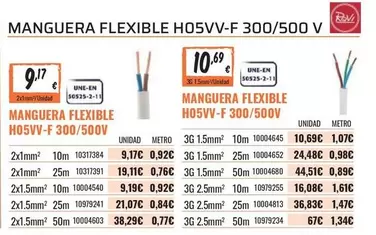 Flexible H05vvv-f 300/500 V