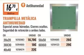 Trampilla Metalica Antihumedad