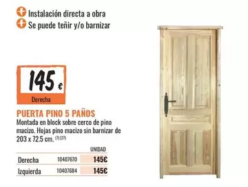Block - Puerta Pino 5 Panos