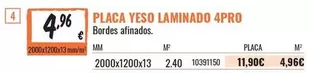 Placa Yeso Laminado 4pro