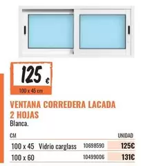 Ventana Corredera Lacada 2 Hojas