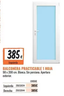 Balconera Practicable 1 Hoja