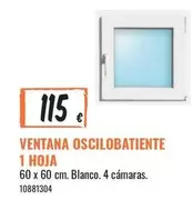 Blanco - Ventana Oscilobatiente 1 Hoja
