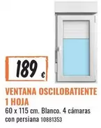 Blanco - Ventana Oscilobatiente 1 Hoja