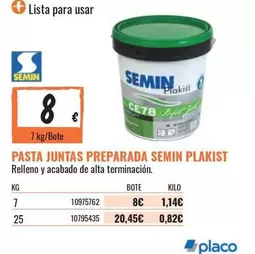 Lista - Pasta Juntas Preparada Semin Plakist