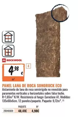 Rockwool - Panel Lana De Roca Sonorock Eco