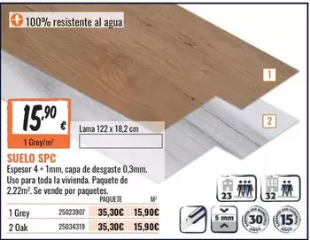 SPC - Espesor 4+ 1mm, Capa De Dessate 0.3mm. Uso Para Toda La Vividena, Paquette De 1