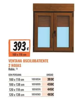 Ventana Oscilobatiente 2 Hojas