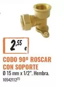 Codo 90° Roscar Con Soporte