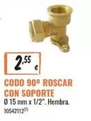 Codo 90° Roscar Con Soporte