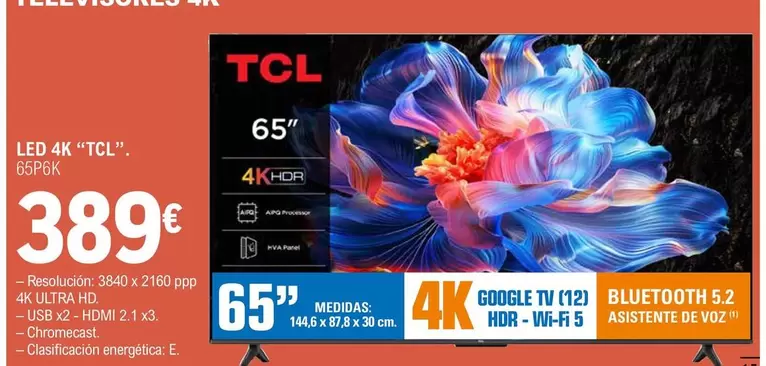 TCL - Led 4k 65p6k