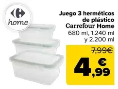 Carrefour - Juego 3 Herméticos De Plástico Home