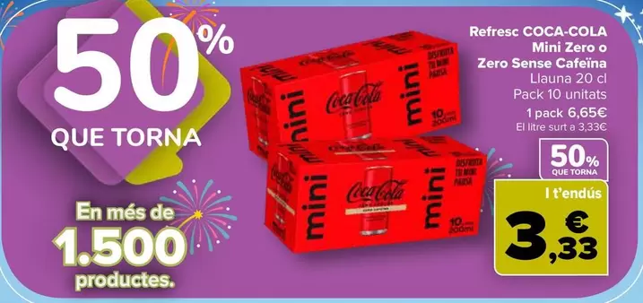 Coca-Cola - Refresco Mini Original, Zero O Zero Sin Cafeina