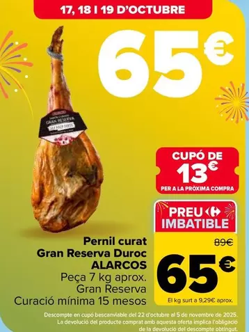 Alarcos - Jamon Curado Gran Reserva Duroc