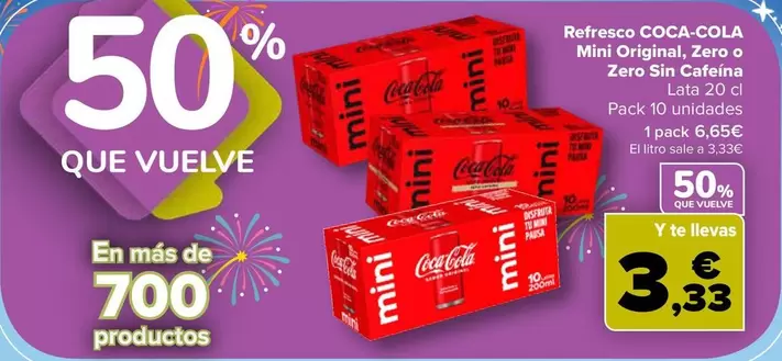 Coca-Cola - Refresco Mini Original, Zero O Zero Sin Cafeina
