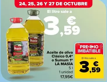 La Masía - Aceite De Oliva Clasico 0,4 O Sumum 1