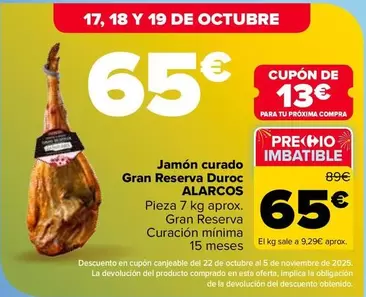 Alarcos - Jamon Curado Gran Reserva Duroc