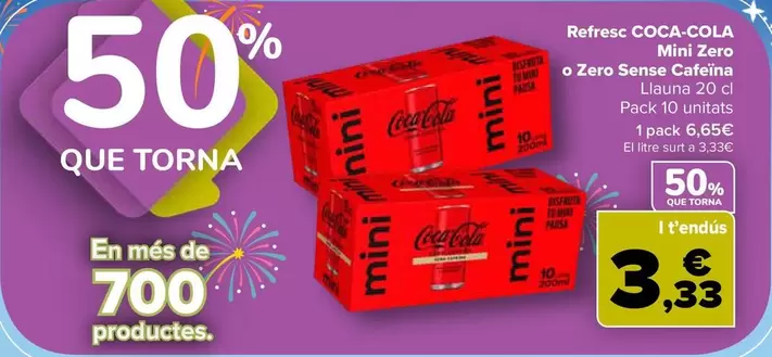 Coca-Cola - Refresco Mini Original, Zero O Zero Sin Cafeina