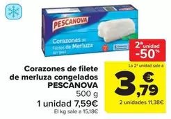 Pescanova - Corazones De Filete De Merluza Congelados