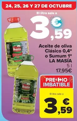 La Masía - Aceite De Oliva Clasico 0,4 O Sumum 1