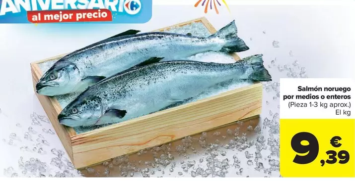 Salmón Noruego Per Medios O Enteros