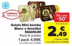 Magnum - Gelats Mini Bombo Blanc O Ametllat