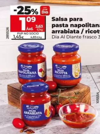 Dia Al Diante - Salsa Para Pasta Napolitana / Arrabiata / Ricotta
