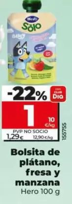 Hero - Bolsita De Platano, Fresa Y Manzana