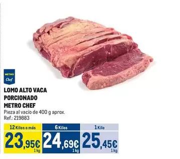 chef select - Lomo Alto Vaca Porcionado