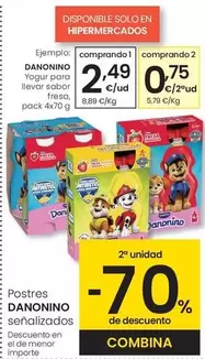 Danonino - Yogur Para Levar Sabor Fresa