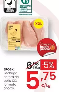 Eroski - Pechuga Entera De Pollo Xxl Formato Ahorro