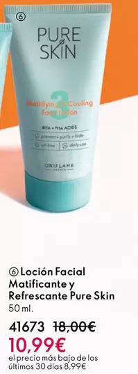 Oriflame - Locion Facial Matificante Y Refrescante Pure Skin