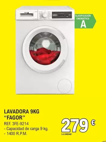 Fagor - Lavadora 9kg