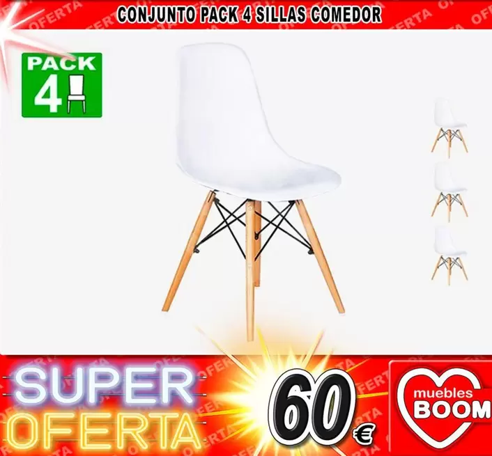 Conjunto Pack 4 Sillas Comedor