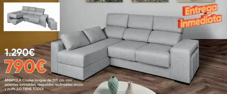 Amapola Chaise Longue De 265 Cm
