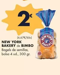Bimbo - New York Bakery Bagels De Semillas, Bolsa 4 Ud., 300 Gr.