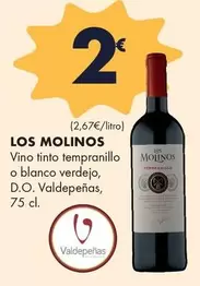 Los Molinos - Vino Tinto Tempranillo O Blanco Verdejo, D.o. Valdepenas