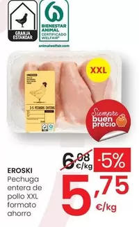 Eroski - Pechuga Entera De Pollo XXL Formato Ahorro
