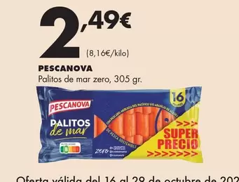 Pescanova - Palitos De Mar Zero, 305 Gr.