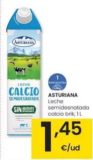 Asturiana - Leche Semidesnatada Calcio Brik